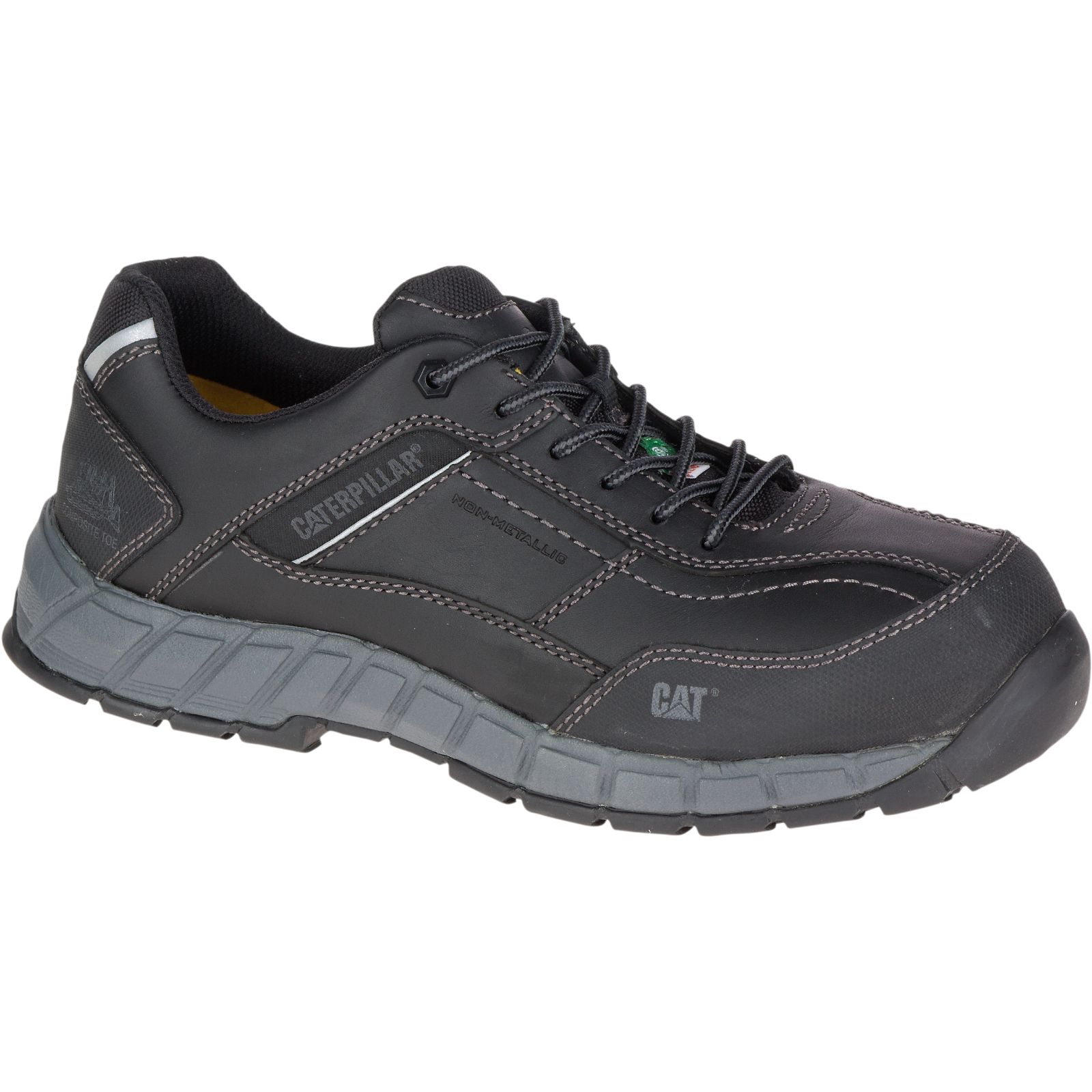 Caterpillar Shoes South Africa - Cat Men's Streamline Leather Csa Composite Toe Work Shoes Black KJ6710932